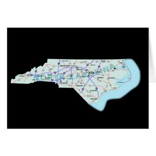 North Carolina Map Card (Front Horizontal)