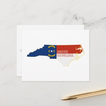 North Carolina Map Shaped State Flag Carolinian Postcard by PNGDesign at Zazzle