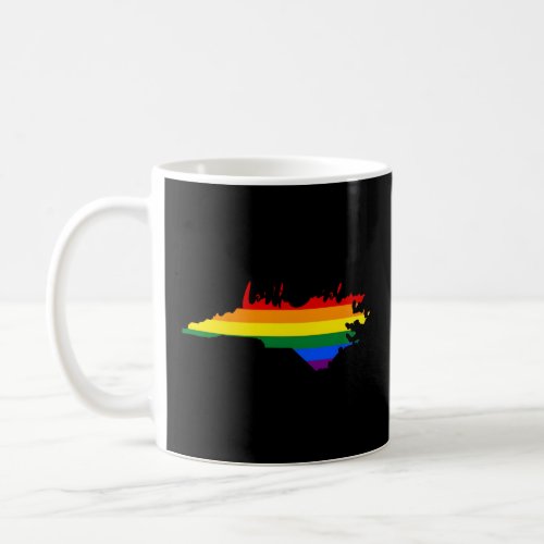 North Carolina Map Usa State Rainbow Flag Pride Mo Coffee Mug