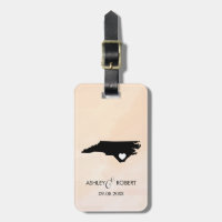 North Carolina Map Wedding Luggage Tag, Gift