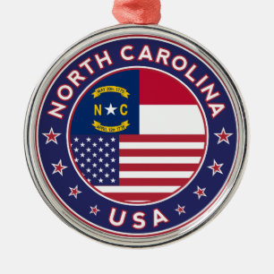 North Carolina Metal Ornament