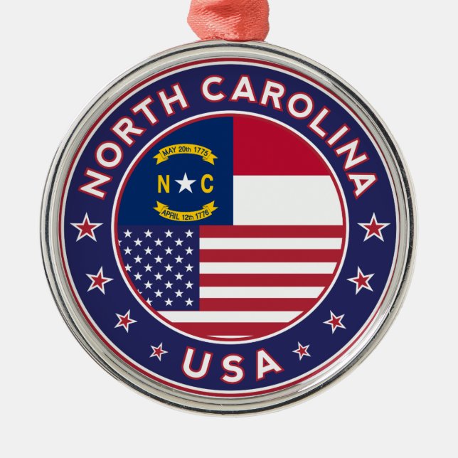 North Carolina Metal Ornament (Front)