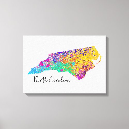 North Carolina Modern Map Canvas Print