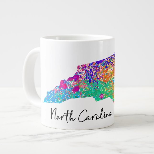 North Carolina Modern Map Giant Coffee Mug (Front Left)