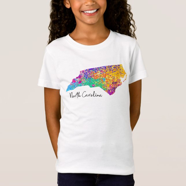 North Carolina Modern Map T-Shirt (Front)