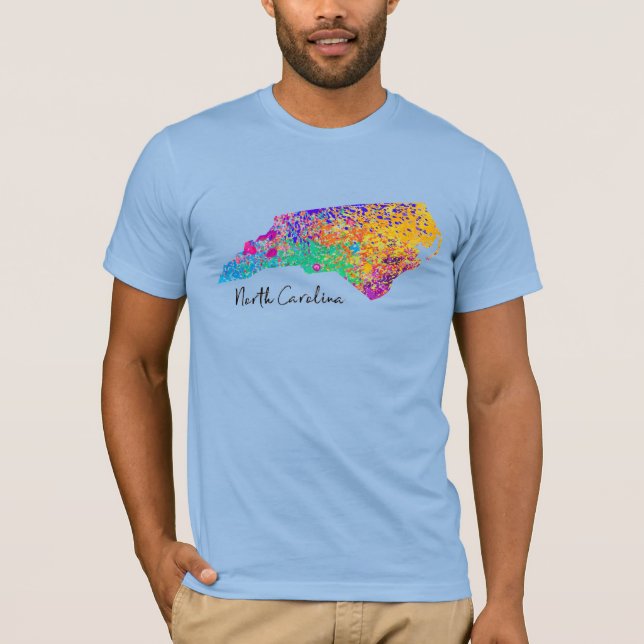 North Carolina Modern Map T-Shirt (Front)