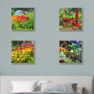 North Carolina Mountain Flower Beds Canvas Photo Tile