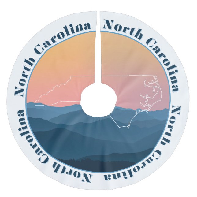 North Carolina Mountains Brushed Polyester Tree Skirt (Front)