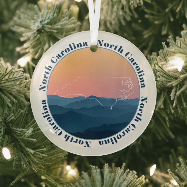 North Carolina Mountains Glass Ornament (Insitu)