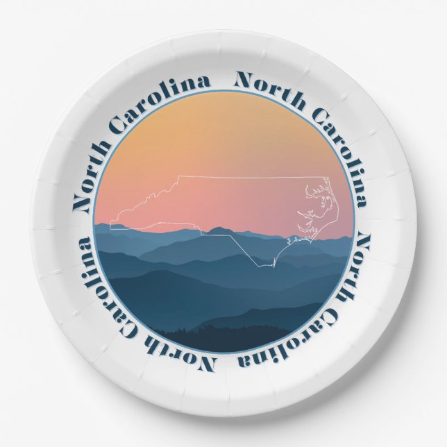 North Carolina Mountains Paper Plates (Front)