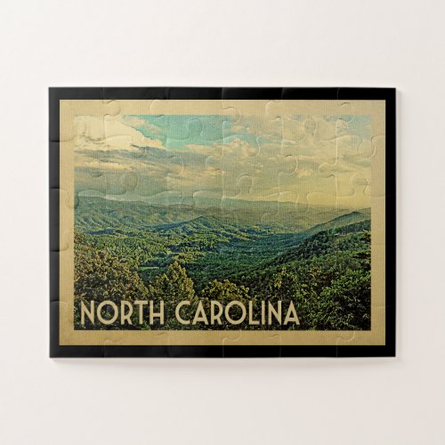 North Carolina Mountains Vintage Travel Jigsaw Puzzle