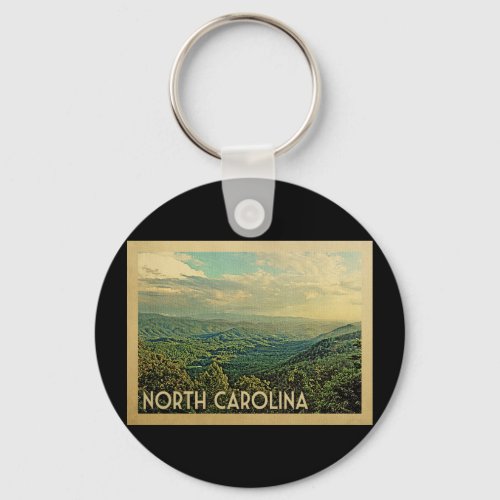 North Carolina Mountains Vintage Travel Keychain