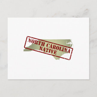 North Carolina Native Stamped on Map Postcard