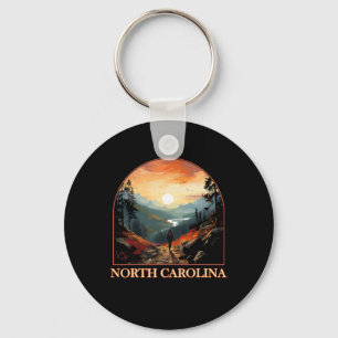North Carolina Nc Hiking Mountain State Pride Keychain