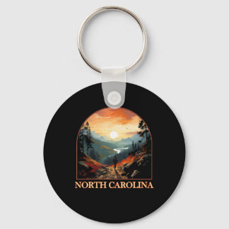North Carolina Nc Hiking Mountain State Pride Keychain