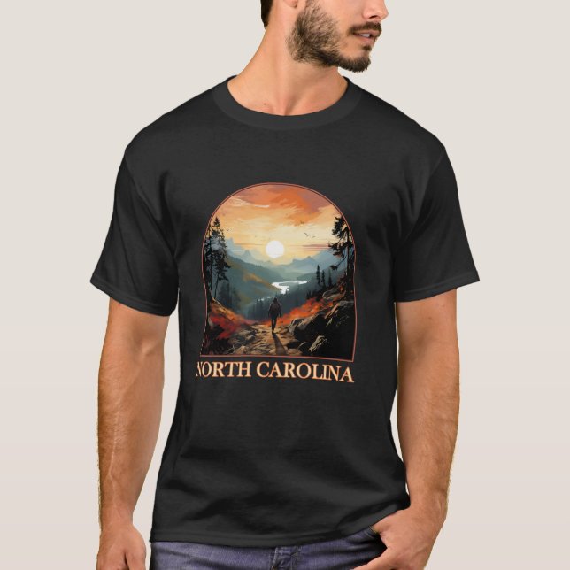 North Carolina NC Hiking Mountain State Pride Long T-Shirt (Front)
