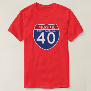 North Carolina NC I-40 Interstate Highway Shield - T-Shirt
