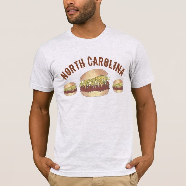 North Carolina NC Style Pork BBQ Barbecue Sandwich T-Shirt (Front)