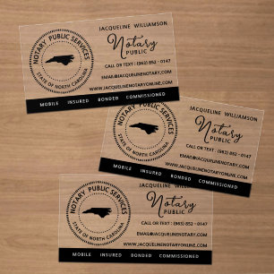 North Carolina Notary Public Services Clear Business Cards