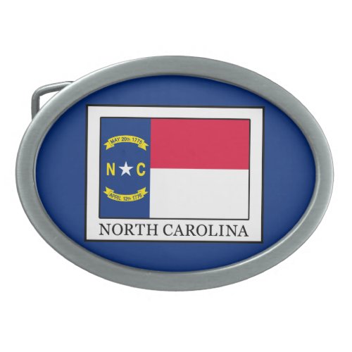 North Carolina Oval Belt Buckle