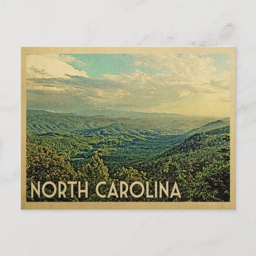 North Carolina Postcard Mountains Vintage Travel