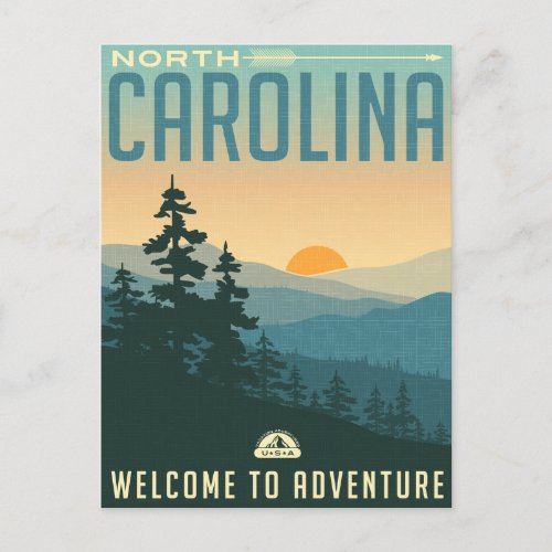 North Carolina Postcard Mountains Vintage Travel 