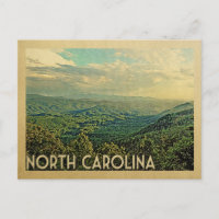 North Carolina Postcard Mountains Vintage Travel
