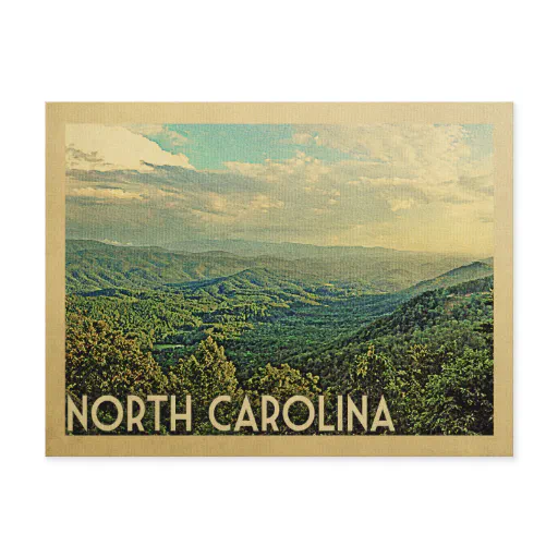 North Carolina Postcard Mountains Vintage Travel