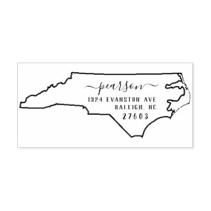 R-NC Self Inking Address Stamp Round Address Stamp North Carolina Personalized Stamp Address stamp Return Address Stamp