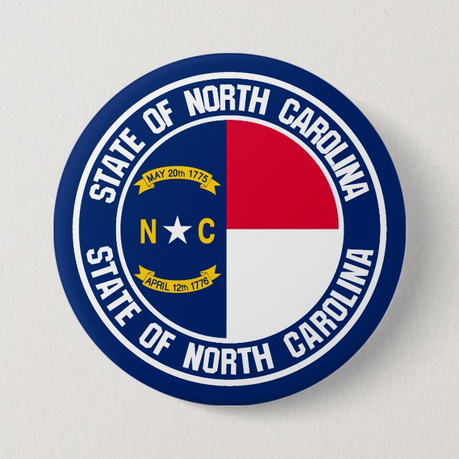 North Carolina Round Emblem Button (Front)