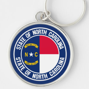 North Carolina Round Emblem Keychain