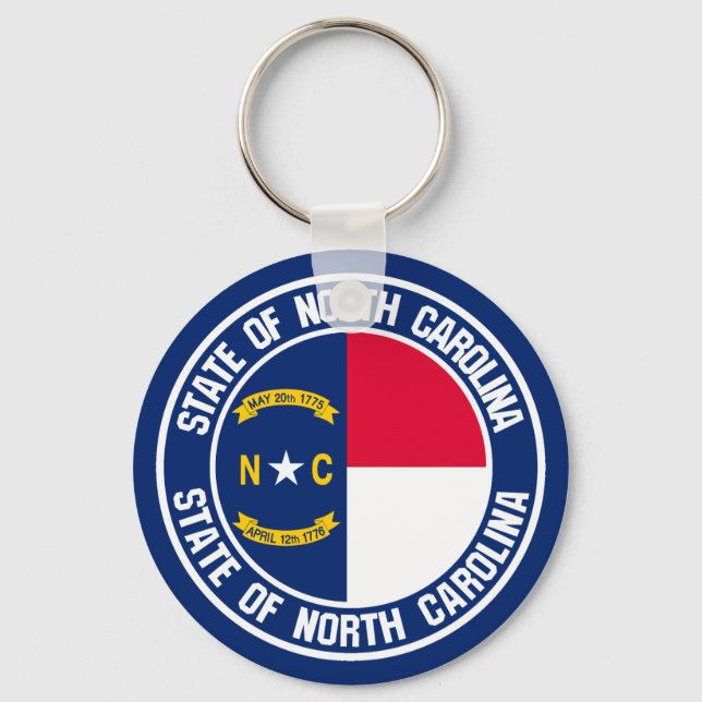 North Carolina Round Emblem Keychain (Front)