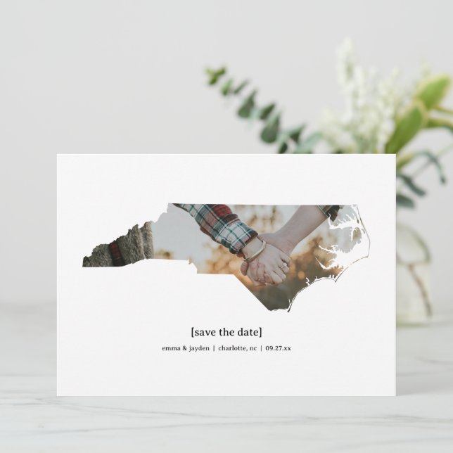 North Carolina Save the Date Photo Card (Standing Front)