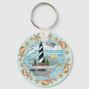 North Carolina Shells Lighthouse Keychain