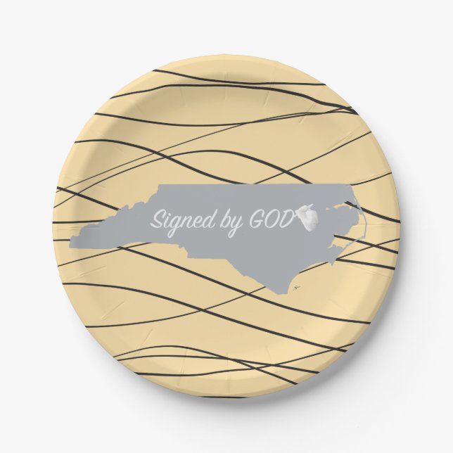 North Carolina ,Signed by God Paper Plates (Front)