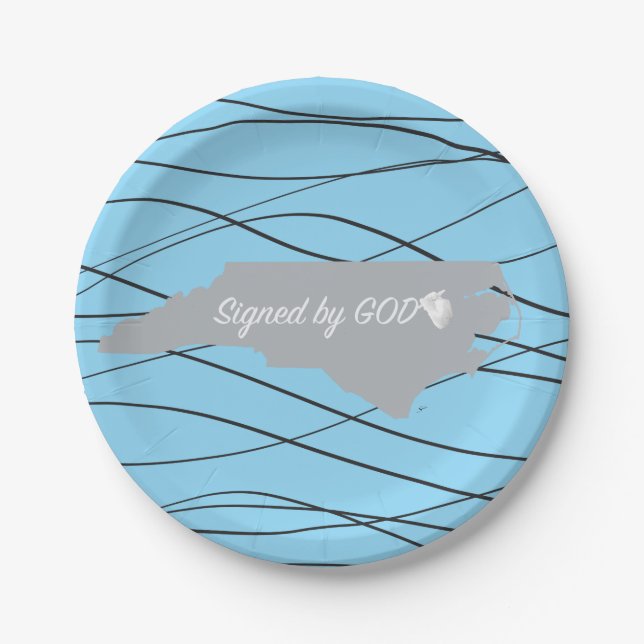 North Carolina ,Signed by God Paper Plates (Front)