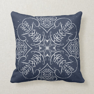North Carolina - Snowflake Word Art Throw Pillow