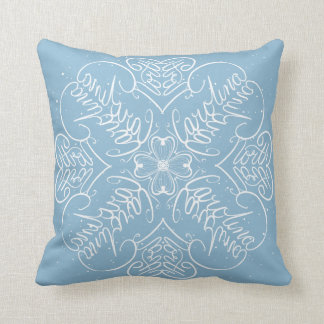 North Carolina - Snowflake Word Art Throw Pillow