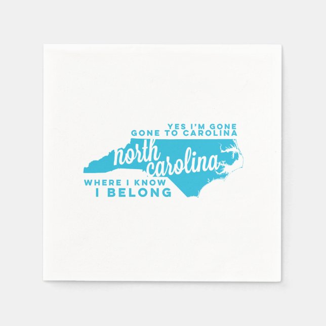 north carolina | song lyrics | sky blue paper napkins (Front)