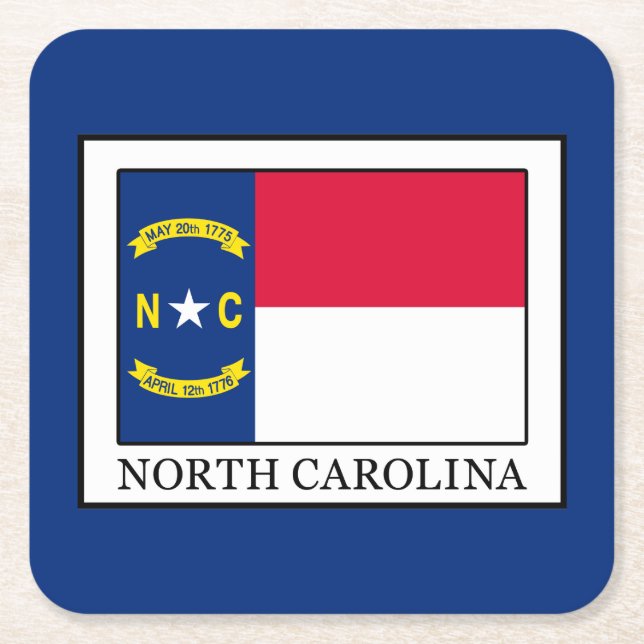 North Carolina Square Paper Coaster (Front)