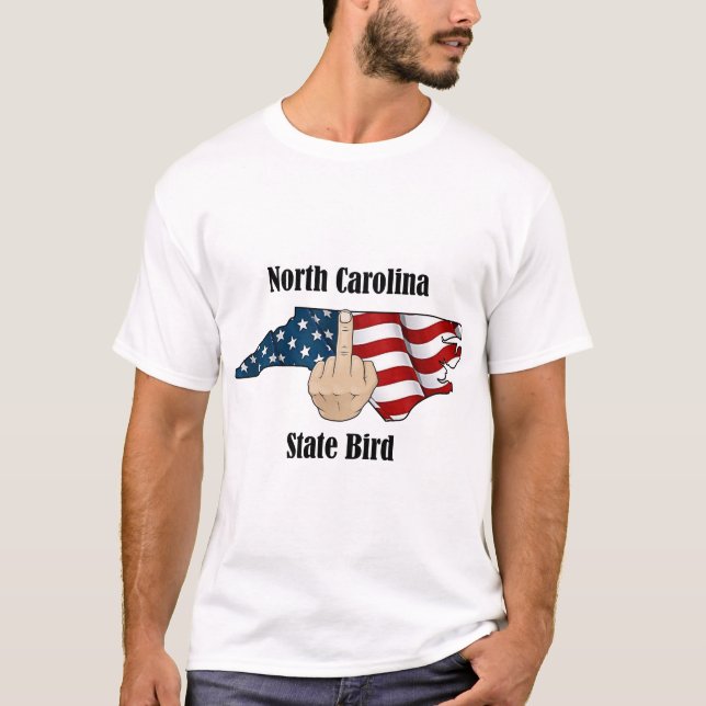 North Carolina state bird t-shirt middle finger (Front)