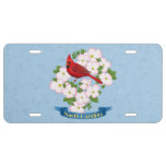 North Carolina State Cardinal Bird Dogwood Flower License Plate