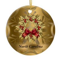 North Carolina State Christmas Ornament