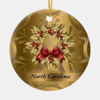 North Carolina State Christmas Ornament by christmas_tshirts at Zazzle