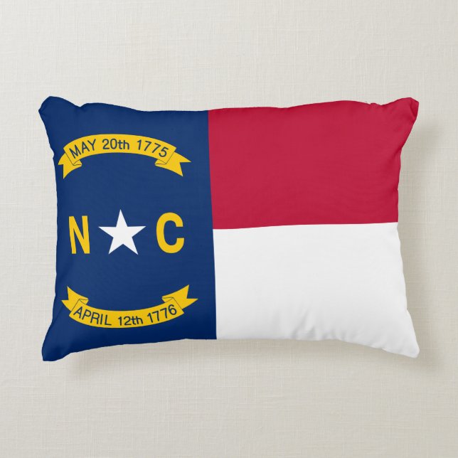 North Carolina State Flag Accent Pillow (Front)