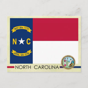North Carolina State Flag and Seal Postcard