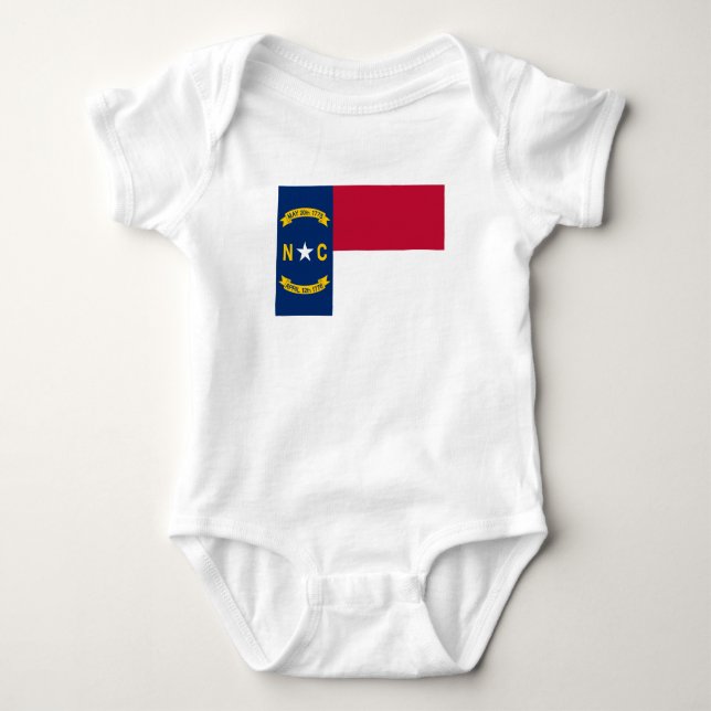 North Carolina State Flag Baby Bodysuit (Front)