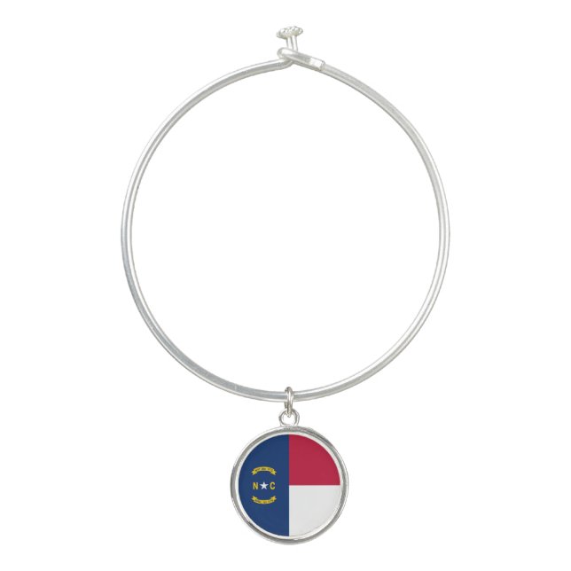 North Carolina State Flag Bangle Bracelet (Front)