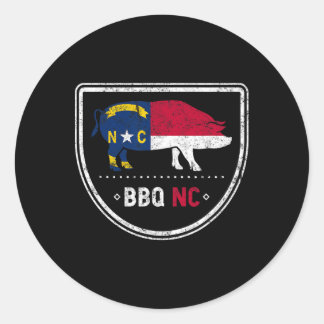 North Carolina State Flag Bbq Nc  Classic Round Sticker