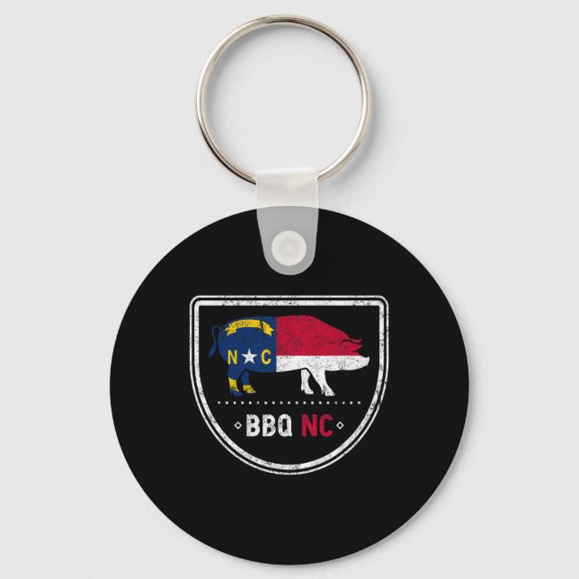 North Carolina State Flag Bbq Nc  Keychain (Front)